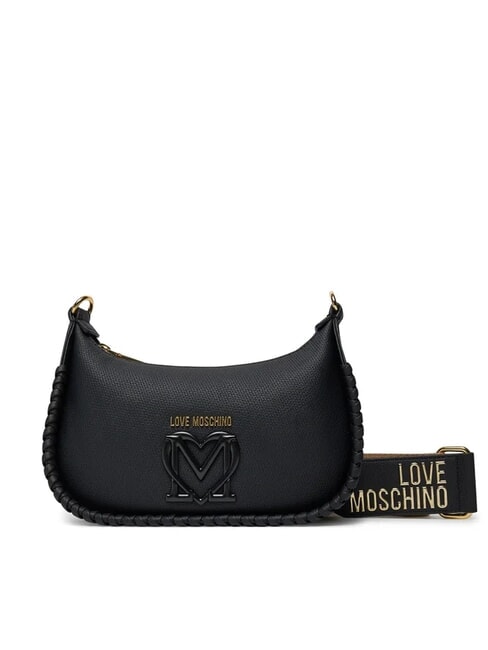 LOVE MOSCHINO BRAIDED Bolso de hombro negro - Bolsos Mujer