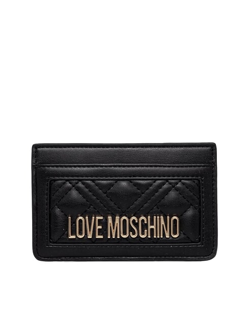 LOVE MOSCHINO QUILTED tarjetero plano acolchado negro - Carteras Mujer