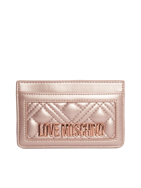 LOVE MOSCHINO QUILTED tarjetero plano polvo - Carteras Mujer
