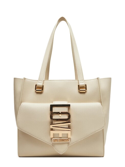 LOVE MOSCHINO LOVEBUG Bolso bandolera de compras con bolsillo Marfil - Bolsos Mujer