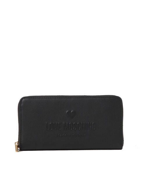 LOVE MOSCHINO LOVE EMBOSSED Cartera grande con cremallera negro - Carteras Mujer