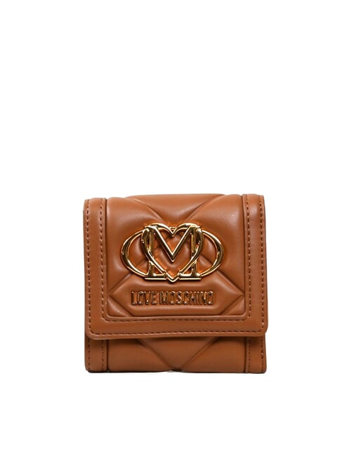 LOVE MOSCHINO LOVE EMBOSSED Monedero pequeño camello - Carteras Mujer