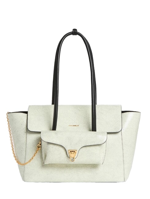 COCCINELLE DOUBLE BEAT CRA Bolso de hombro nieve/noir - Bolsos Mujer