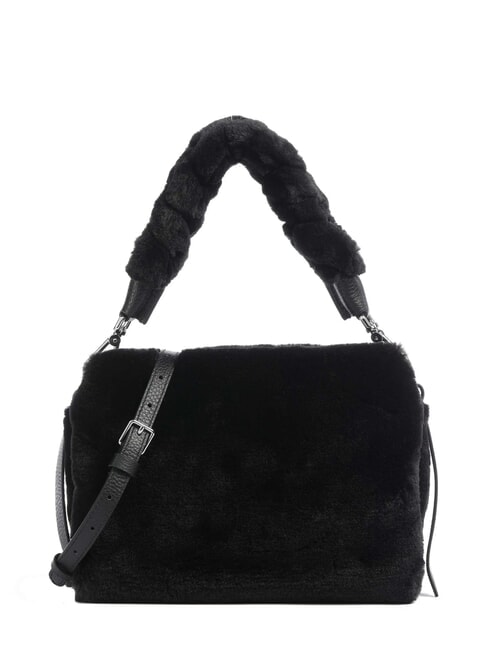 COCCINELLE BOHEME SYNTHETIC FUR Bolso de hombro negro - Bolsos Mujer