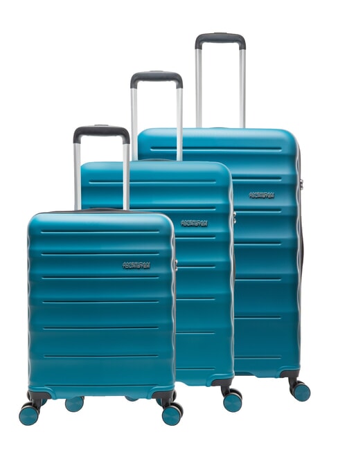 AMERICAN TOURISTER SPEEDLINK Juego de 3 carritos: cabina, mediano, grande verde azulado - Set Trolley