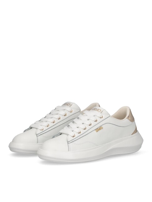 LIUJO CASPER 01 Zapatillas con inserto laminado blanco / dorado claro - Zapatos Mujer