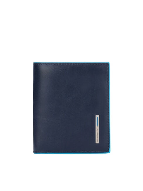 PIQUADRO BLUE SQUARE Cartera vertical de piel azul - Carteras Hombre
