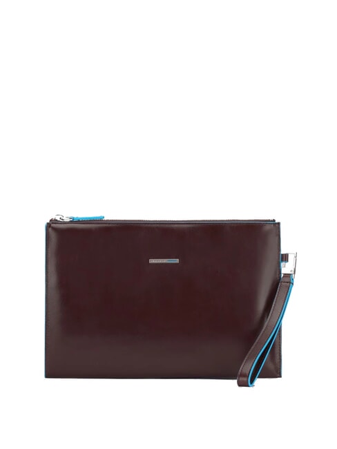 PIQUADRO BLUE SQUARE Bolso de mano plano de piel CAOBA - Bolsos Mujer