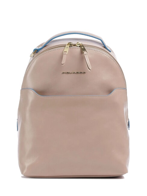 PIQUADRO BLUE SQUARE Mochila de cuero rosa 2 - Bolsos Mujer