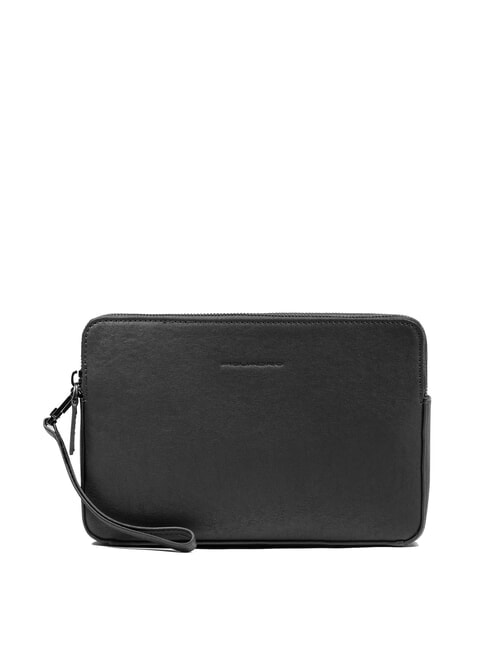 PIQUADRO BLACK SQUARE Bolso de mano de piel para hombre con correa de muñeca negro - Fundas para tablet & Organizer