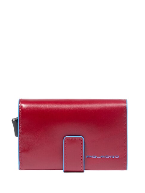 PIQUADRO BLUE SQUARE Cartera de cuero para tarjetas ROJO - Carteras Hombre