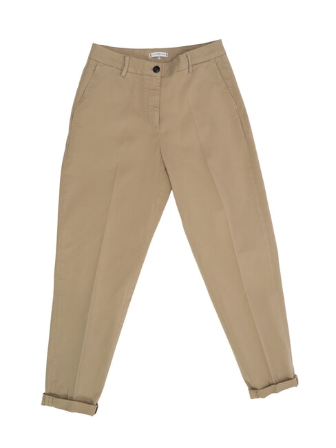 TOMMY HILFIGER TH Pantalones de algodón elástico beige - Pantalones de mujer
