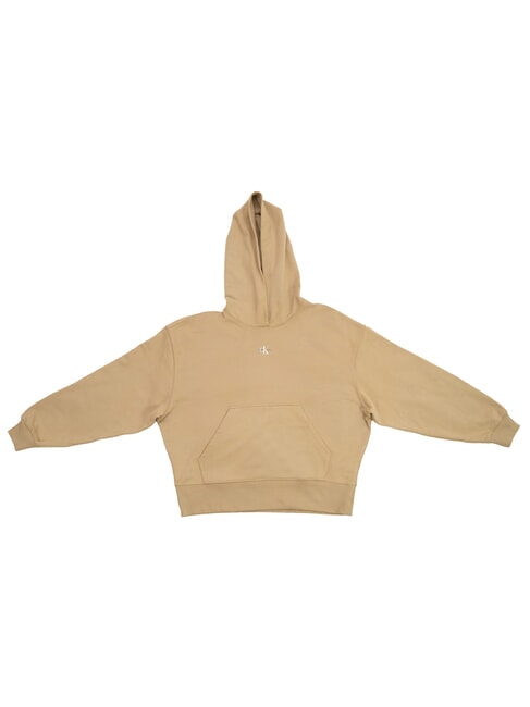 CALVIN KLEIN CK JEANS Sudadera de algodón con capucha y bolsillo. travertinos - Sudaderas de mujer