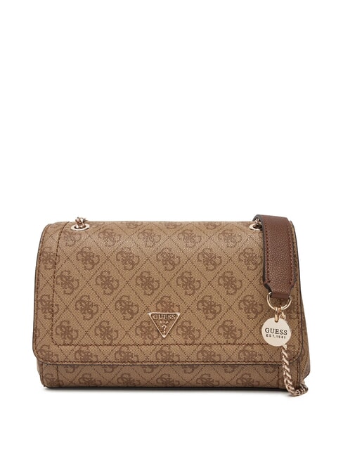 GUESS NOELLE 2 Bolso convertible con solapa logotipo de café con leche / marrón - Bolsos Mujer