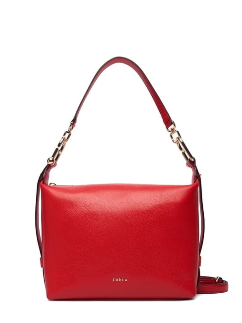 FURLA TONIE Bolso pequeño de piel con correa para el hombro m1 rojo - Bolsos Mujer