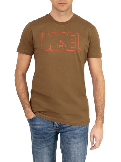 DIESEL T-DIEGOR Camiseta de algodón licor de café - camiseta