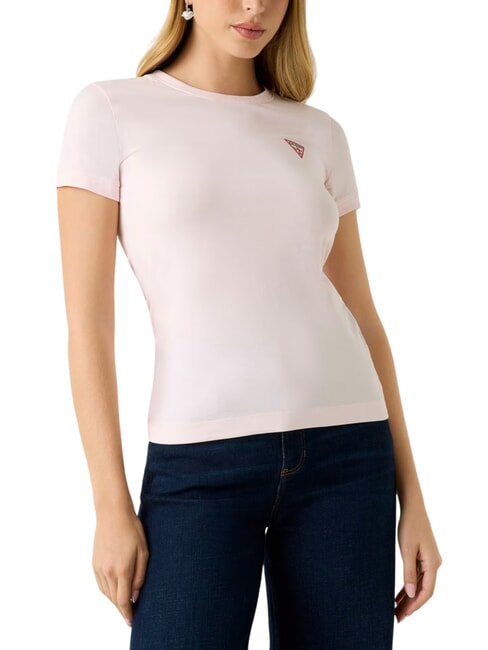 GUESS MINI TRIANGLE Camiseta slim fit rosa delicado - camiseta