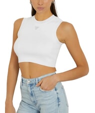 GUESS ALEXIA Rat&oacute;n corto de punto con logotipo de pedrer&iacute;a purwhite - camiseta - 1