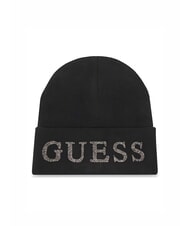 GUESS KNITTED Gorro con logotipo de diamantes de imitaci&oacute;n NEGRO - Sombreros - 1