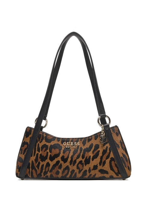 GUESS DOMITILLA Bolso de hombro de piel St. Animalier leopardo - Bolsos Mujer