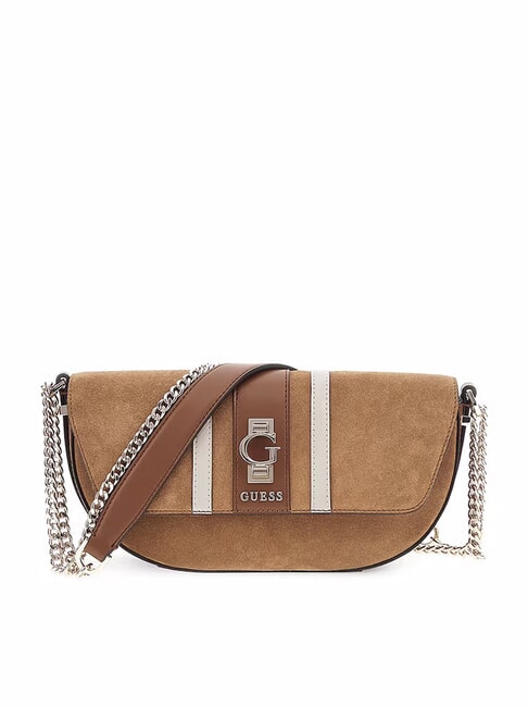 GUESS ERENIA Bolso de hombro de ante COGNAC MULTI - Bolsos Mujer