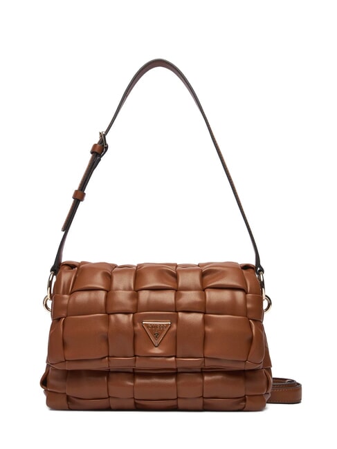 GUESS MARION Bolso de hombro tejido con correa para el hombro COGNAC - Bolsos Mujer