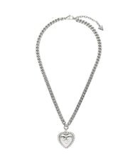 GUESS THAT'S AMORE Collar con colgante de coraz&oacute;n abovedado SILVER - Collares - 1