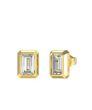 GUESS 4G LIGHT Pendientes cuadrados con circonitas oro amarillo - Pendientes - 1