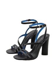 TOMMY HILFIGER TH LEATHER BLOCK Sandalias altas de piel con tira en el tobillo negro - Zapatos Mujer - 1