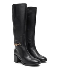 TOMMY HILFIGER TH CHAIN Botas altas de piel con cadena negro - Zapatos Mujer - 1