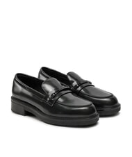 CALVIN KLEIN LOAFER BAR SAFF Mocasines de piel con inserto saffiano - Zapatos Mujer