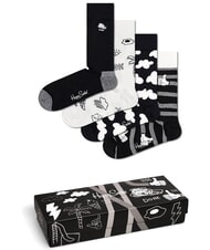 HAPPY SOCKS BLACK AND WHITE Set de regalo 4 pares de calcetines 9100 - Calcetines de hombre - 1