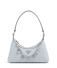 GUESS EVERLEE Bolso de hombro acolchado con charms azul brumoso - Bolsos Mujer - 1