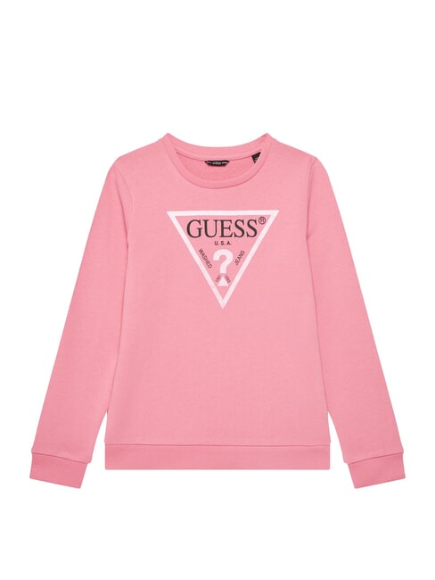 GUESS CORE KIDS Sudadera con estampado de logotipo en tri&aacute;ngulo rosa gelatina - Sudadera Beb&eacute;