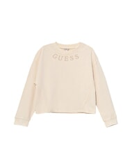 GUESS KIDS Sudadera de cuello redondo para ni&ntilde;a con bordado del logotipo peon&iacute;a melocot&oacute;n - Sudadera Beb&eacute; - 1