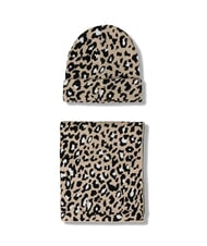 GUESS KIDS Conjunto de gorro y bufanda leopardo elegante - gorro bebe - 1