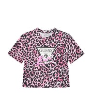 GUESS KIDS Camiseta de manga corta para ni&ntilde;a combinaci&oacute;n rosa leopardo - Camiseta ni&ntilde;o - 1