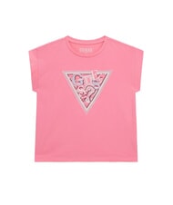 GUESS KIDS Camiseta de manga corta con lentejuelas rosa gelatina - Camiseta ni&ntilde;o - 1