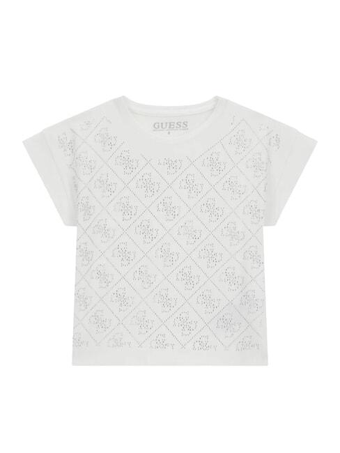 GUESS KIDS Camiseta de manga corta con logotipo de pedrer&iacute;a purwhite - Camiseta ni&ntilde;o