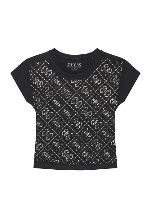 GUESS KIDS Camiseta de manga corta con logotipo de pedrer&iacute;a jetbla - Camiseta ni&ntilde;o