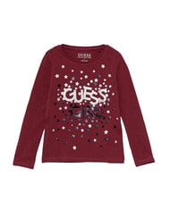 GUESS KIDS Camiseta de manga larga para ni&ntilde;a con estampado rojo de sal&oacute;n - Camiseta ni&ntilde;o - 1