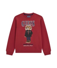 GUESS KIDS Sudadera de cuello redondo para beb&eacute; con estampado de osito de peluche chile rojo - Sudadera Beb&eacute; - 1