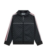 GUESS KIDS Sudadera con capucha y cremallera completa para ni&ntilde;os Jacquard 4g negro azabache - Sudadera Beb&eacute; - 1