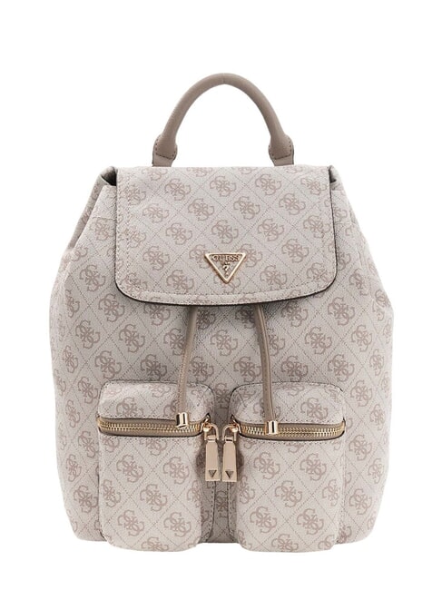 GUESS MANHATTAN 2 Mochila con 2 bolsillos logotipo de color topo oscuro - Bolsos Mujer