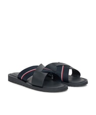 TOMMY HILFIGER TH Zapatillas de piel con cinta con logo cielo del desierto - Zapatos Hombre - 1