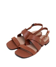 TOMMY HILFIGER TH Sandalias de piel con tira trasera corteza de canela - Zapatos Mujer - 1