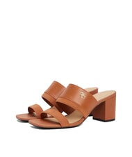 TOMMY HILFIGER TH Sandalia mule de piel con tac&oacute;n ancho corteza de canela - Zapatos Mujer - 1
