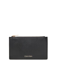 CALVIN KLEIN EMBOSSED LOGO Tarjetero plano coco negro/tostado - Carteras Mujer - 1