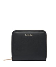 CALVIN KLEIN EMBOSSED LOGO Cartera peque&ntilde;a con cremallera coco negro/tostado - Carteras Mujer - 1