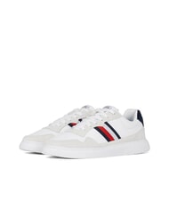 TOMMY HILFIGER LIGHT CUPSOLE MIX Zapatillas de cuero blanco brillante/andorra - Zapatos Hombre - 1